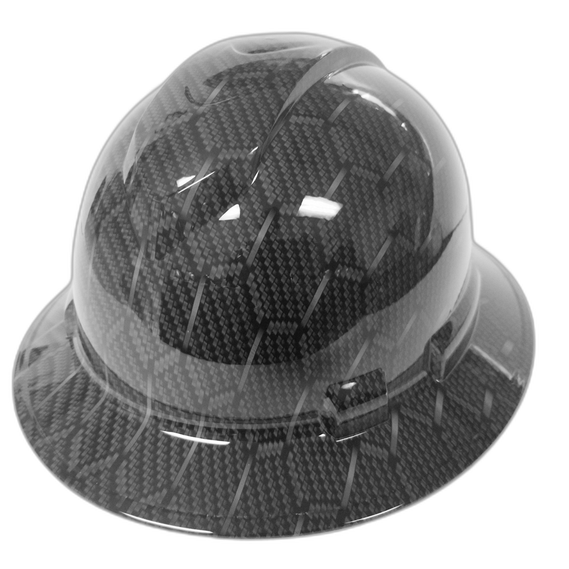 Black 3D Hex Carbon Fiber hard hat top view