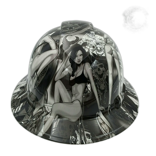 Hard hat full brim hydro-dipped , , Biker Babes Wow - Image 5