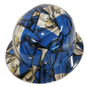 Guatemala Flag Custom Hydro Dipped Full Brim Hard Hat - Right Side View