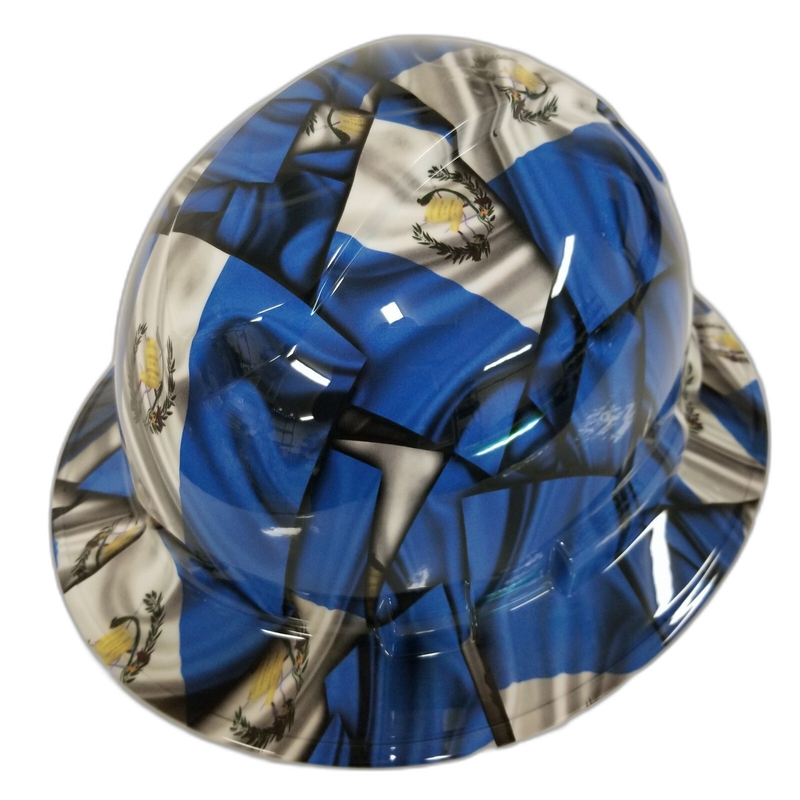 Guatemala Flag Quetzal hard hat right side view
