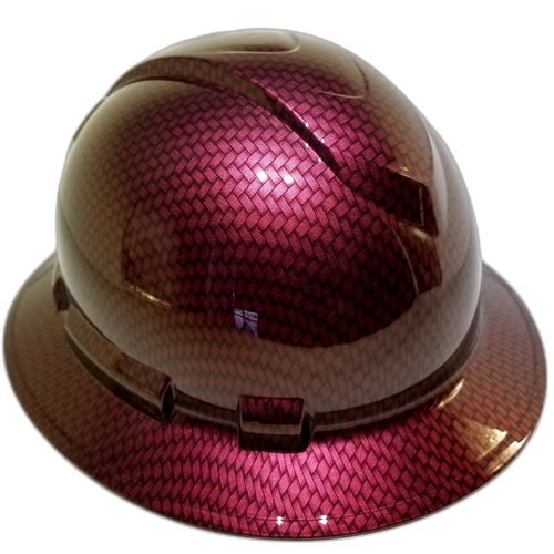 Hard hat full brim hydro-dipped , Brandy Wine Carbon Fiber - Image 2