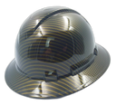 Gold Candy Carbon Fiber Custom Hydro Dipped Full Brim Hard Hat - Right Side View