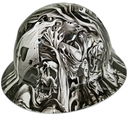 Full brim hard hat hydro-dipped , black and white Ace of Skulls - Image 4