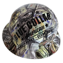 Full brim hard hat hydro-dipped in Blue Collar Dirty Hands Clean Money - Image 5