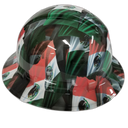 Mexican Flag Custom Hydro Dipped Full Brim Hard Hat - Left Side View