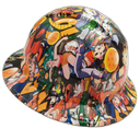 Anime Fighter Art Custom Hydro Dipped Full Brim Hard Hat - Right Side View