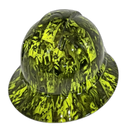 Full brim hard hat hydro-dipped , Lime Color Joker Deck Stacked - Image 3