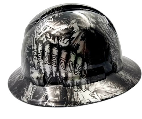 Hard hat hydro-dipped , full brim , Iron Maiden Eddie - Image 3