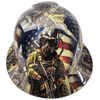 American Soldier USA Custom Hydro Dipped Full Brim Hard Hat - Front View