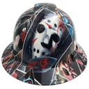 Horror Movie Poster Bomb Custom Hydro Dipped Full Brim Hard Hat - Front View