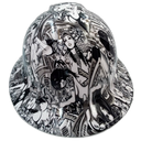 Vivid Graphic Art Custom Hydro Dipped Full Brim Hard Hat - Back View