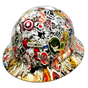 Wild Sticker Bomb Custom Hydro Dipped Full Brim Hard Hat - Right Side View