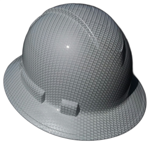 Full brim hard hat hydro-dipped , White Carbon Fiber Hydro - Image 2