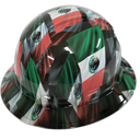Mexican Flag Custom Hydro Dipped Full Brim Hard Hat - Right Side View