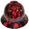 Candy Radioactive Red Bandito Girls Custom Hydro Dipped Full Brim Hard Hat - Front View