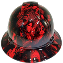 Full brim hard hat hydro-dipped, Candy Radioactive Red Bandito Girls - Image 1