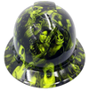 Green Tattoo Art Bandito Custom Hydro Dipped Full Brim Hard Hat - Front View