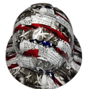 Eagle Bill of Rights Custom Hydro Dipped Full Brim Hard Hat - Detail Close-Up