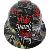 Dirty Hands Clean Money Custom Hydro Dipped Full Brim Hard Hat - Front View