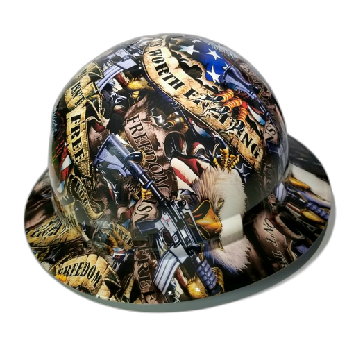 Full brim hard hat hydro-dipped Freedom Isn'T Free Usa America - Image 3