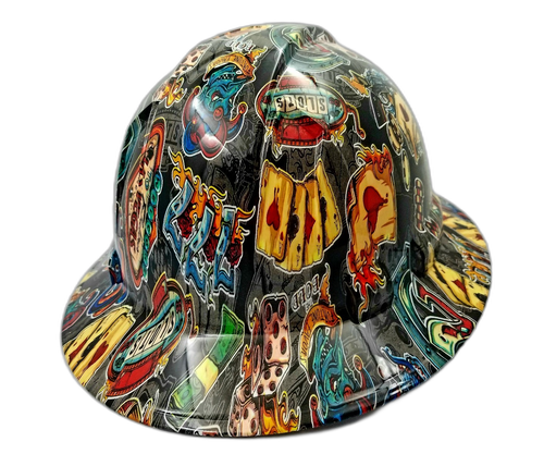 Full brim hard hat hydro-dipped , Wicked Gambler - Image 4