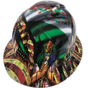 Mexican Roots Raza Unida USA Pride Custom Hydro Dipped Full Brim Hard Hat - Top View