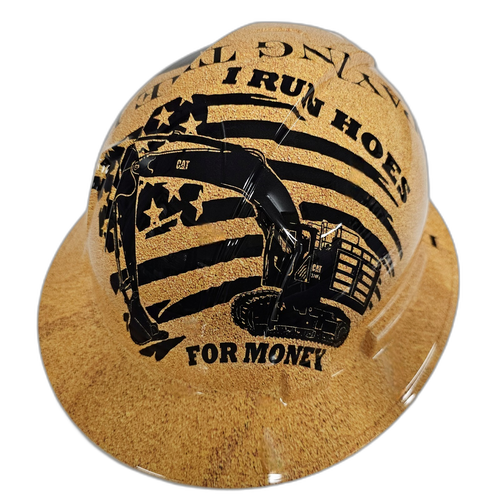 Full brim hard hat hydro-dipped in Dirt Life Dirt Paying The Bills - Image 2