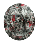 Deep Red Skull Art Custom Hydro Dipped Full Brim Hard Hat - Back View