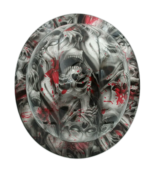Hard hat full brim hydro-dipped , Blood Skulls - Image 4