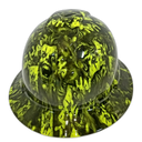 Full brim hard hat hydro-dipped , Lime Color Joker Deck Stacked - Image 5