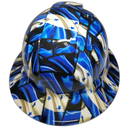 Honduras Flag Custom Hydro Dipped Full Brim Hard Hat - Back View