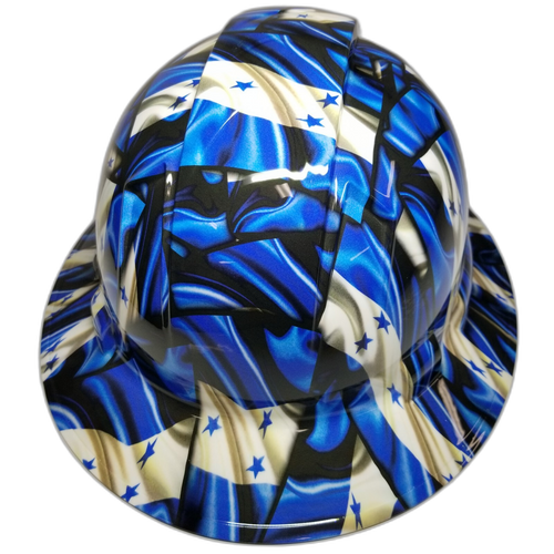 Full brim hard hat hydro-dipped in Honduras Flag ,Awesome Colors Poppin - Image 4