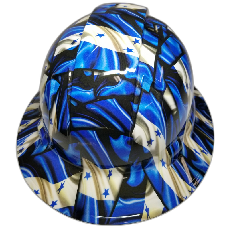 Honduras Flag Five Stars hard hat back view