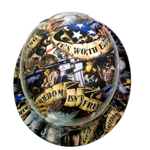 Full brim hard hat hydro-dipped Freedom Isn'T Free Usa America - Image 5