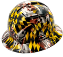 Hard hat full brim hydro-dipped , Maryland State Flag - Image 3
