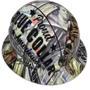 Full brim hard hat hydro-dipped in Blue Collar Dirty Hands Clean Money - Image 1