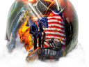 Red Rally Patriot Custom Hydro Dipped Full Brim Hard Hat - Right Side View