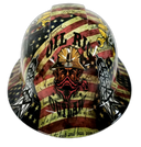 Oil Rig Outlaw Roughneck Custom Hydro Dipped Full Brim Hard Hat - Front View