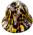 Hard hat full brim hydro-dipped , Maryland State Flag - Image 4