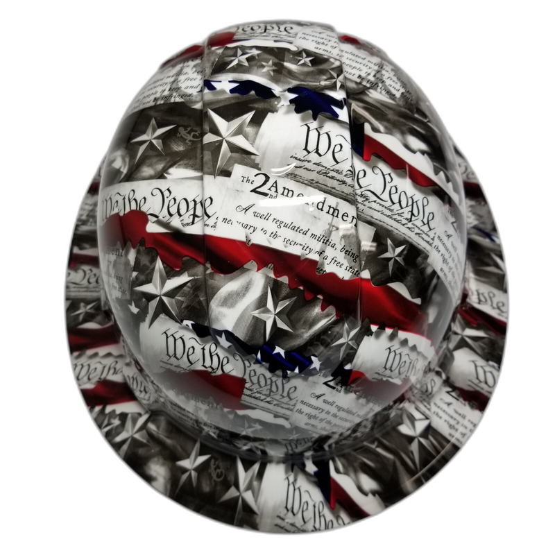 We The People Eagle Flag hard hat top view