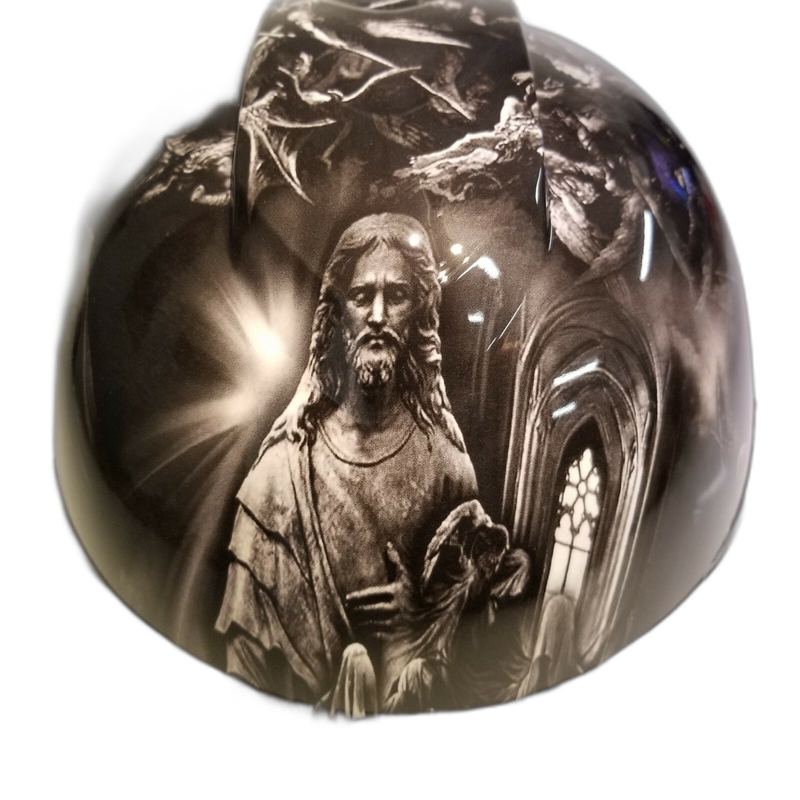Jesus Angels Cathedral Art hard hat left side view