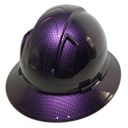 Plum Crazy Purple Carbon Fiber Custom Hydro Dipped Full Brim Hard Hat - Right Side View