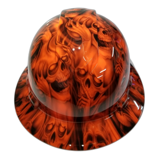 Hard hat hydro-dipped full brim Hear No,See no Evil Skulls - Image 1