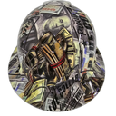 Full brim hard hat hydro-dipped in Blue Collar Dirty Hands Clean Money - Image 6