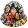 Anime Fighter Art Custom Hydro Dipped Full Brim Hard Hat - Front View