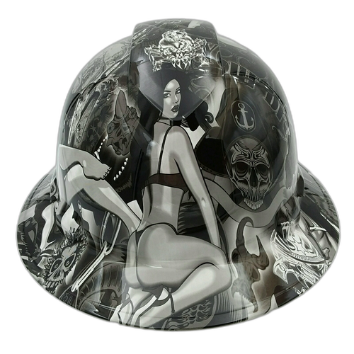 Hard hat full brim hydro-dipped , , Biker Babes Wow - Image 6
