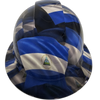 Nicaragua Country Flag Custom Hydro Dipped Full Brim Hard Hat - Front View