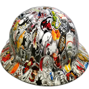 Wild Sticker Bomb Custom Hydro Dipped Full Brim Hard Hat - Left Side View