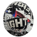 Patriot Red Custom Hydro Dipped Full Brim Hard Hat - Top View