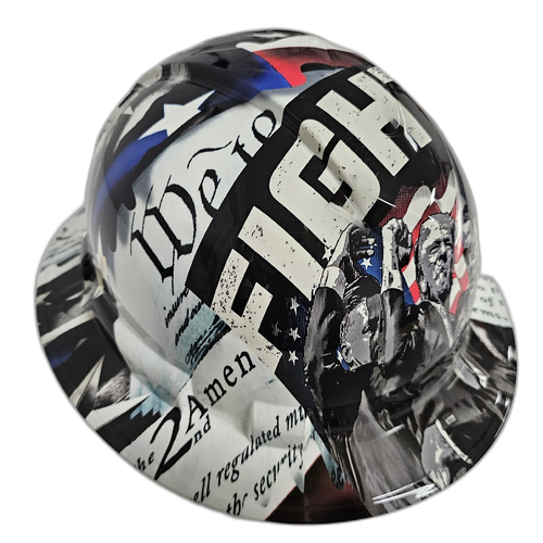 Full brim hard hat hydro-dipped in Trump Fight For Our Country Trump - Image 2